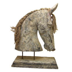 Głowa Konia Rzeźba drewniana na podstawie Koń 51cm